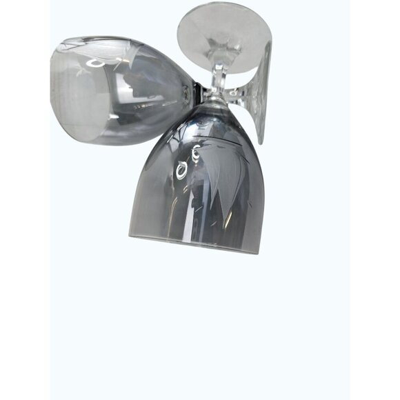 Gray Crystal Etched Sailboat Stemmed Glasses 6" Tall Elegant Nautical Design Go - Picture 5 of 10